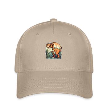 dinosaure dessin animé - Casquette Flexfit - kaki - Devant