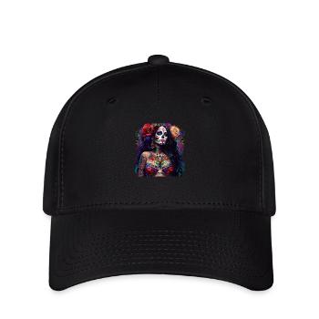 Pretty Dia de Muertos - Casquette Flexfit - noir - Devant