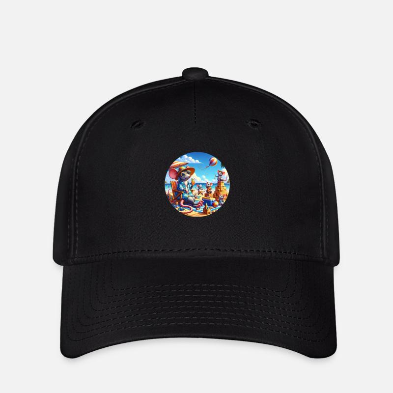 Ratten am Strand - Flexfit Cap - Schwarz