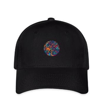 Psychedelischer Wirbel - Flexfit Cap - Schwarz - Vorne