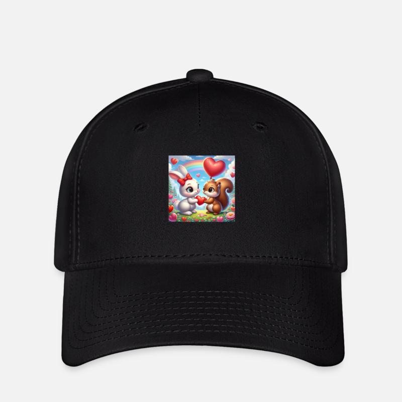 saint valentin 1000px - Casquette Flexfit - noir