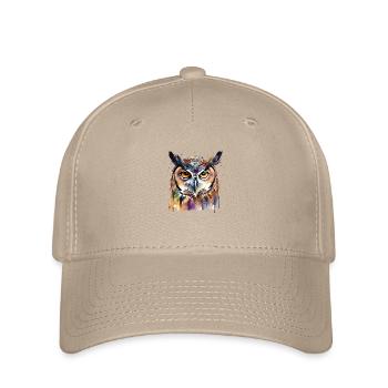 Pouvoir Chamanique Animal Hibou, Hibou, Sagesse, Intuit - Casquette Flexfit - kaki - Devant