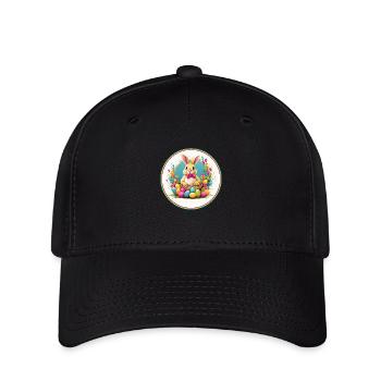 Lapin de Pâques mignon dans le panier de Pâques - Casquette Flexfit - noir - Devant