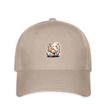 Lapin de Pâques paresseux et mignon - Casquette Flexfit - kaki - Devant