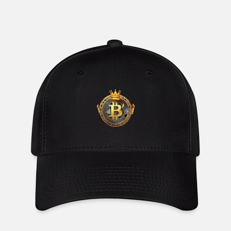 King Bitcoin - Cool Bitcoin Logo - Casquette Flexfit - noir