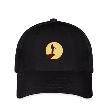 Soldat Mond Nacht Klippe Silhouette Kriegskämpfer - Flexfit Cap - Schwarz - Vorne