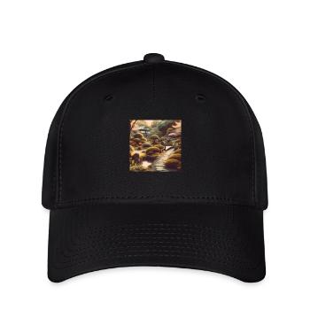 Japan Vintage Büsche Pfad - Flexfit Cap - Schwarz - Vorne