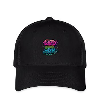 slogan illustration style art vector fashion graphics - Flexfit Cap - black - Front