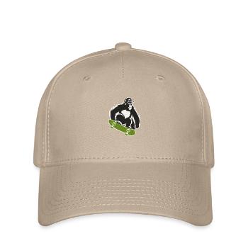 Skateboard Skateboarder Skater Gorilla Affe Tier - Flexfit Cap - Khaki - Vorne
