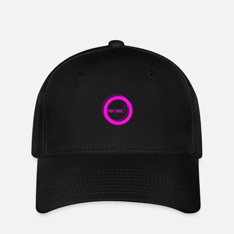 Musik-Zyklus Lila Logo - Flexfit Cap - Schwarz