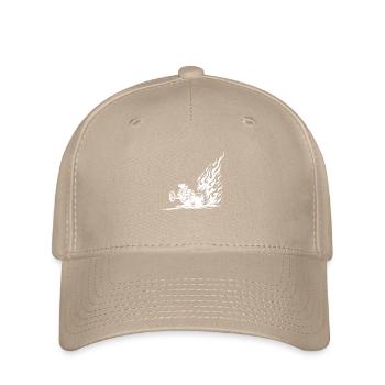 Rasendes Dragster Auto mit beeindruckende Flammen - Flexfit Cap - Khaki - Vorne