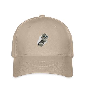 Der unnachgiebige Schwimmer mit blauen Augen - Flexfit Cap - Khaki - Vorne