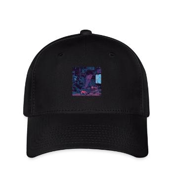 80s anime teen calming high quality fashion print - Flexfit Cap - black - Front