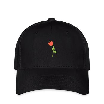 Blume Symbol Blüte Pflanze rote rose - Flexfit Cap - Schwarz - Vorne