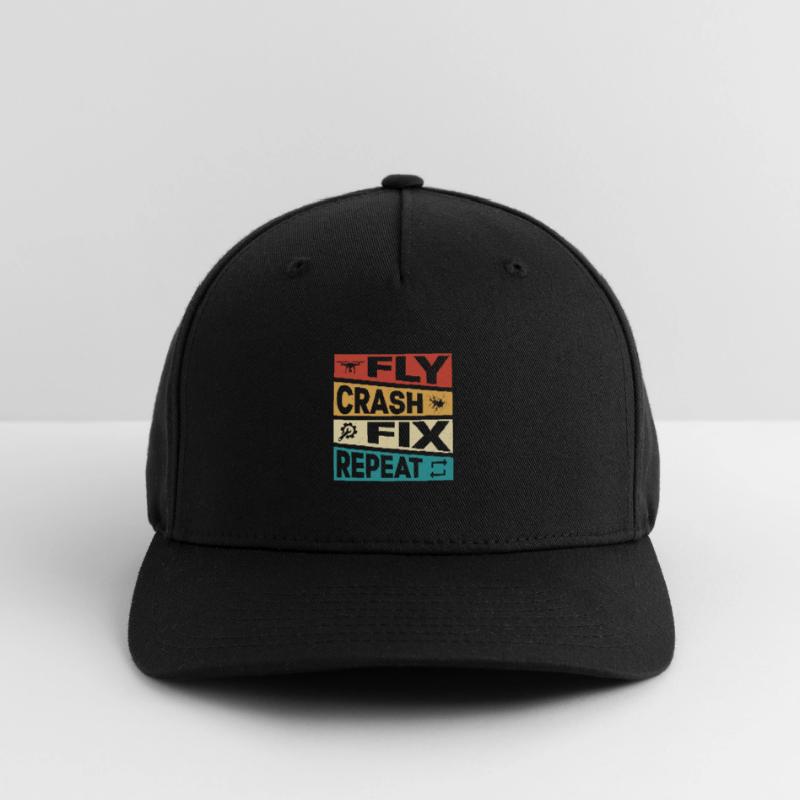 Fly Crash Fix Repeat RC Flight Drone Pilot Flexfit Cap