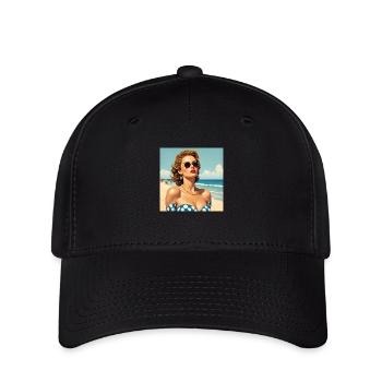 Le modèle sur la plage - Casquette Flexfit - noir - Devant
