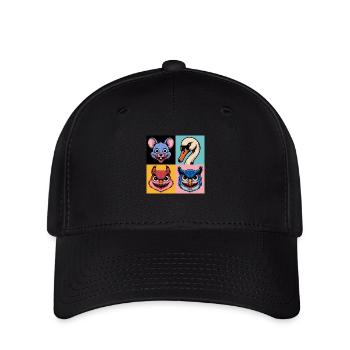 Pop Art Souris Cygne Écureuil Hibou Halloween - Casquette Flexfit - noir - Devant