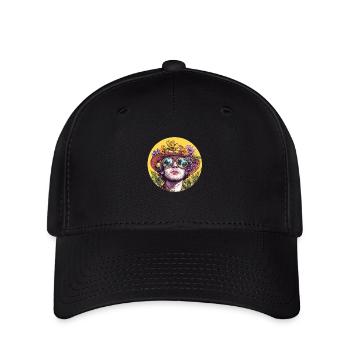 Blütenzauber: Flower Power im Retro-Style! - Flexfit Cap - Schwarz - Vorne