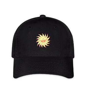 Helle Sonne Lustiges Gesicht Lächeln Comic Cartoon - Flexfit Cap - Schwarz - Vorne