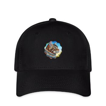 AI Design Cat Picture with Artful Mandala Motif - Flexfit Cap - black - Front