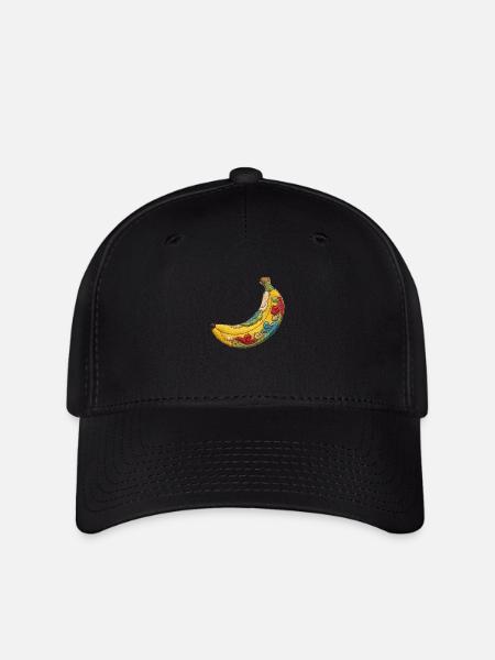 Bestickte Banane - Flexfit Cap - Schwarz