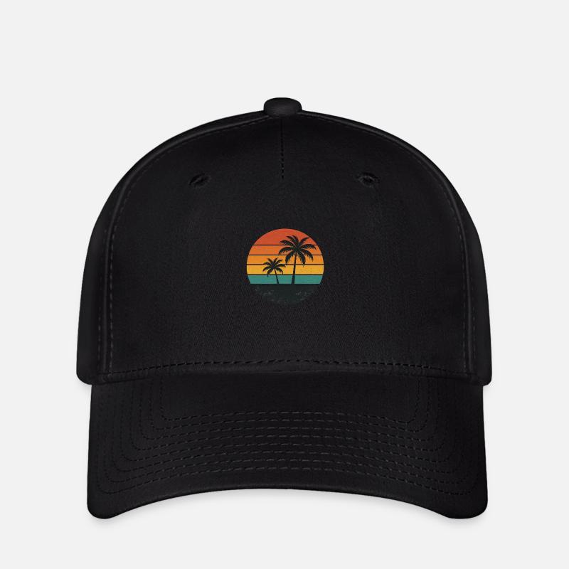 Retro sunset - Flexfit Cap - black