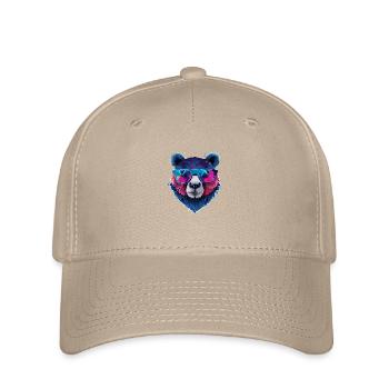 Bär,graffiti ,malerei , bunt,Nerd - Flexfit Cap - Khaki - Vorne