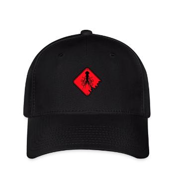 Pieuvre Danger Signe Avertissement Avertissement - Casquette Flexfit - noir - Devant