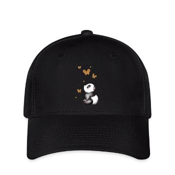 Rêver de panda de dessin animé - Casquette Flexfit - noir - Devant