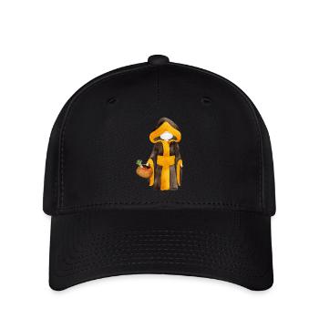 Münchner Kindl mit Maske und Einkaufskorb - Flexfit Cap - Schwarz - Vorne