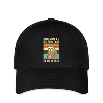 Faultier Irgendwas ist hier Faul - Flexfit Cap - Schwarz - Vorne