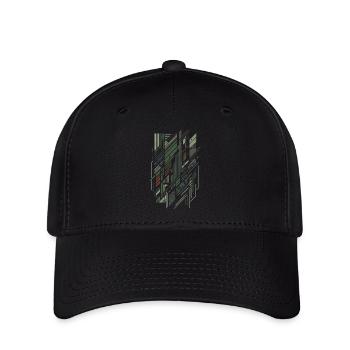 Geometric Camo Grid - Flexfit Cap - black - Front