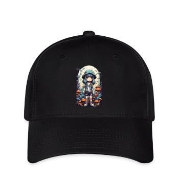 Aventure psychédélique Anime Forêt Champignon Design - Casquette Flexfit - noir - Devant