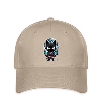 Ninja Cat - Samurai Kitten - Flexfit Cap - khaki - Front