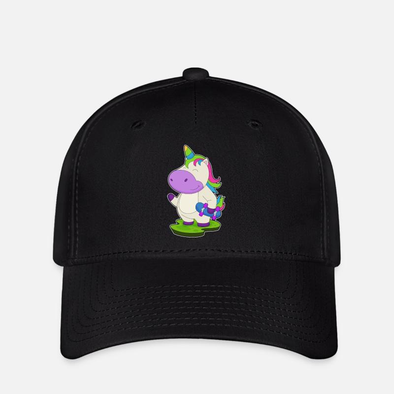 Unicorn Skater Skateboard Sport - Flexfit Cap - black