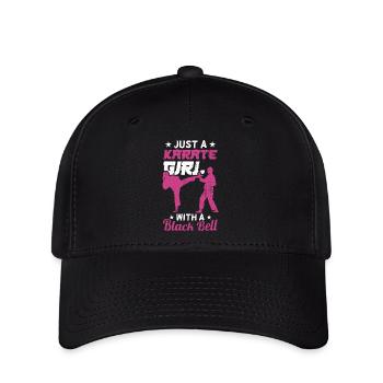Karate girl with black belt - Flexfit Cap - black - Front