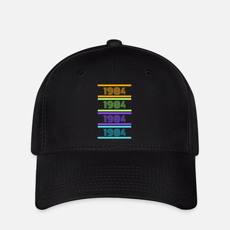 1984 Retro Stripes - Flexfit Cap - black