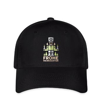 Frohe Weihnachten Erzgebirge Bergmann Nussknacker - Flexfit Cap - Schwarz - Vorne