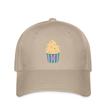 Icecream Heart Stripe Confetti Dots Cup Muffin - Flexfit Cap - khaki - Front