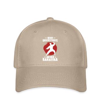 Never Underestimate an Old Karateka - Flexfit Cap - khaki - Front