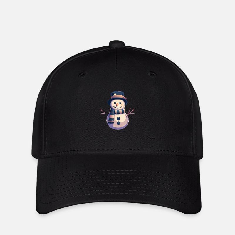 Cheerful snowman - Flexfit Cap - black