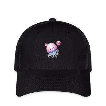 Mignon bébé méduse avec des bonbons - Casquette Flexfit - noir - Devant