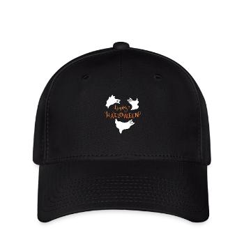 happy halloween ghost kitten - Flexfit Cap - Schwarz - Vorne