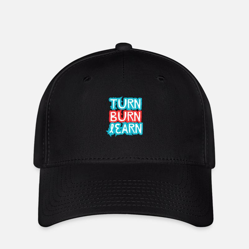 Turn, Burn, Learn - Flexfit Cap - black