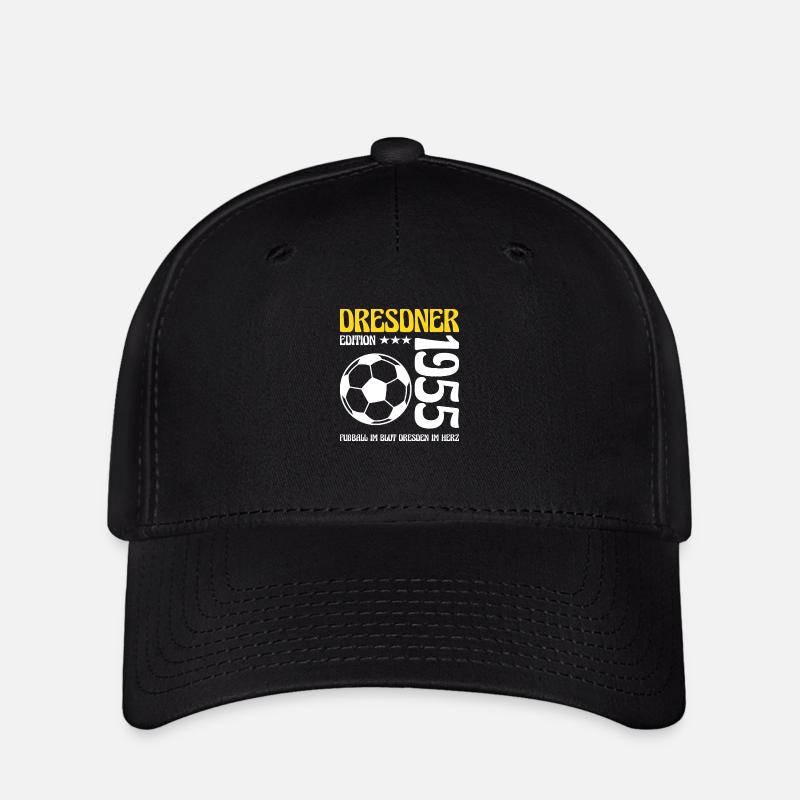 Dresdner Geburtstag 1955 Fußball Geschenk - Flexfit Cap - Schwarz