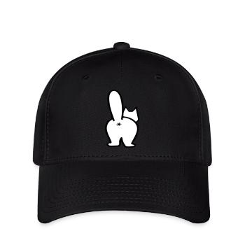 Cat from behind. Free color selection - Flexfit Cap - black - Front