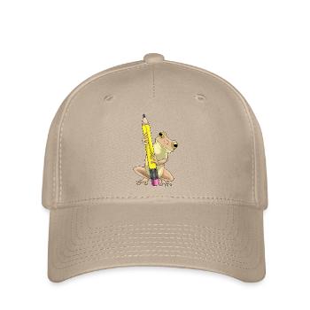 Frosch Schüler Bleistift Schule - Flexfit Cap - Khaki - Vorne