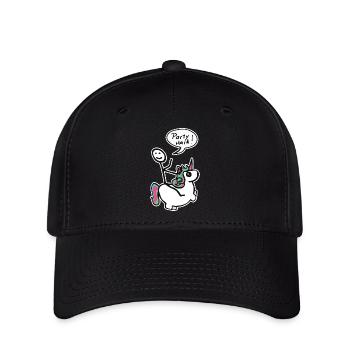 Party Hard Einhorn Reiter/in - Flexfit Cap - Schwarz - Vorne