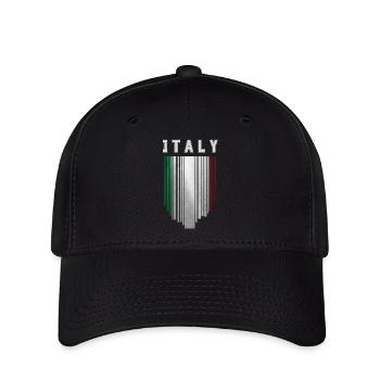 Flagge Italiens, italienischer Stolz - Flexfit Cap - Schwarz - Vorne