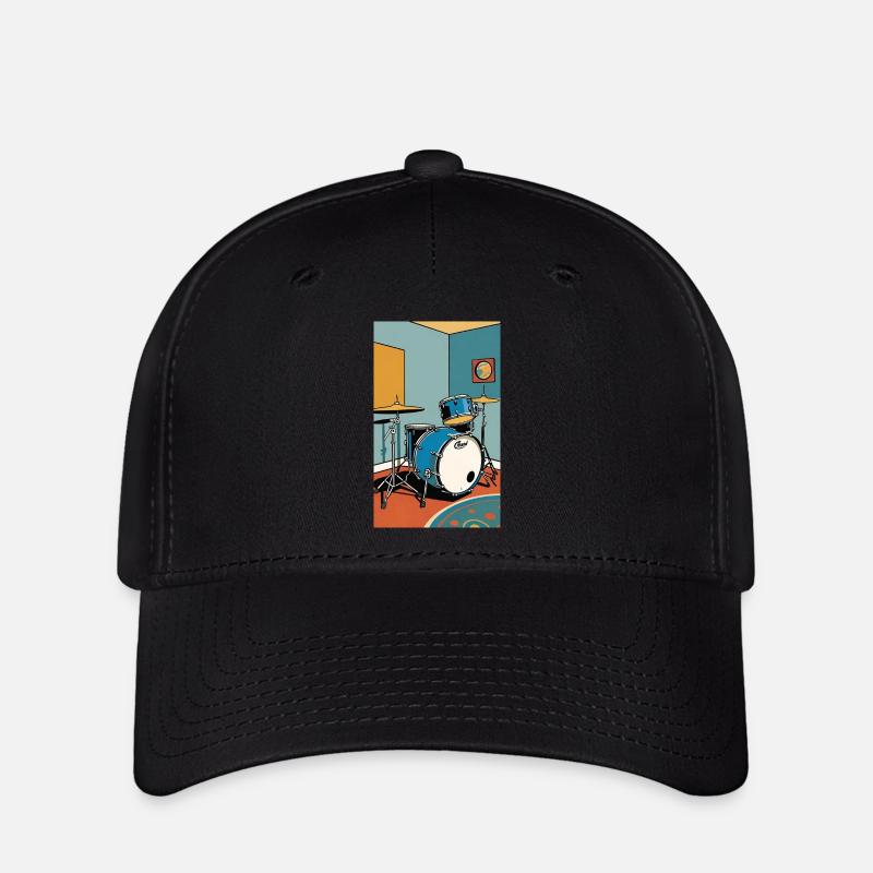 Schlagzeug | Schlagzeuger | Musiker - Flexfit Cap - Schwarz